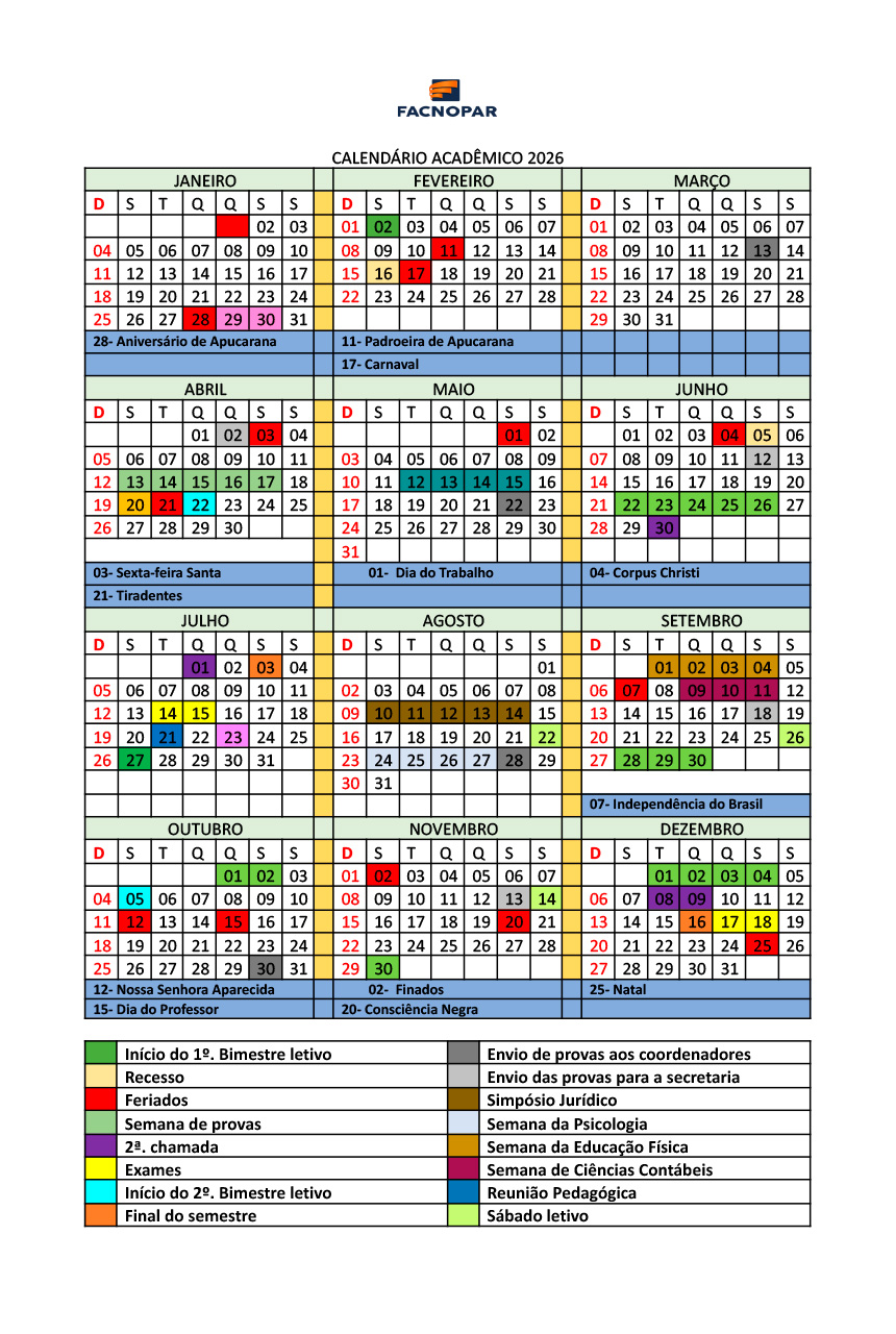 Calendário Acadêmico 2026