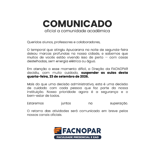 COmunicado Oficial 23 de Setembro