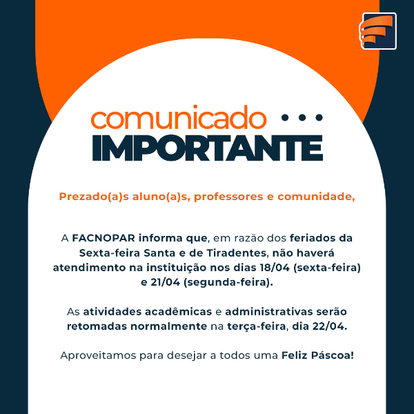 Comunicado Páscoa 